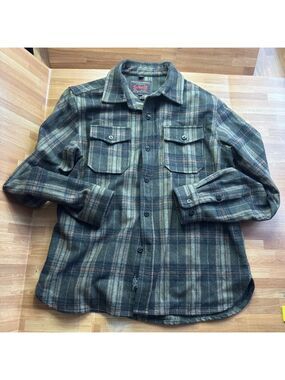 Schott NYC wool plaid heavyweight shacket size large